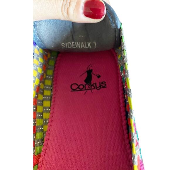 CORKYS Sidewalk Flat Ballerina Woven Multicolor Round Toe Shoe Lightweight 7 EUC - Picture 8 of 9